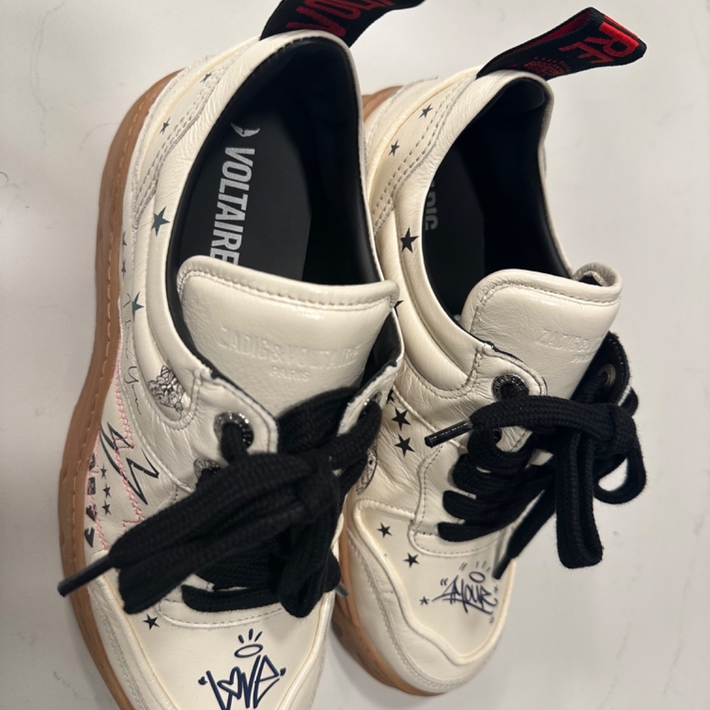 Zadig and Voltaire Blaze Crush Serigraphy Lace Up Sneakers *BRAND NEW* - Picture 14 of 14